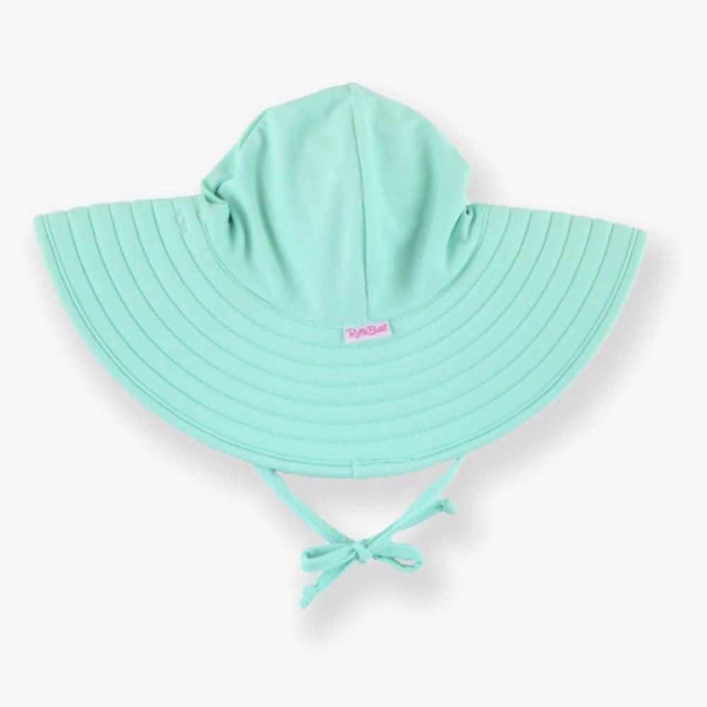 NWT Ruffle Butts Swim Hat in Vintage Aqua Infant Sun Hat